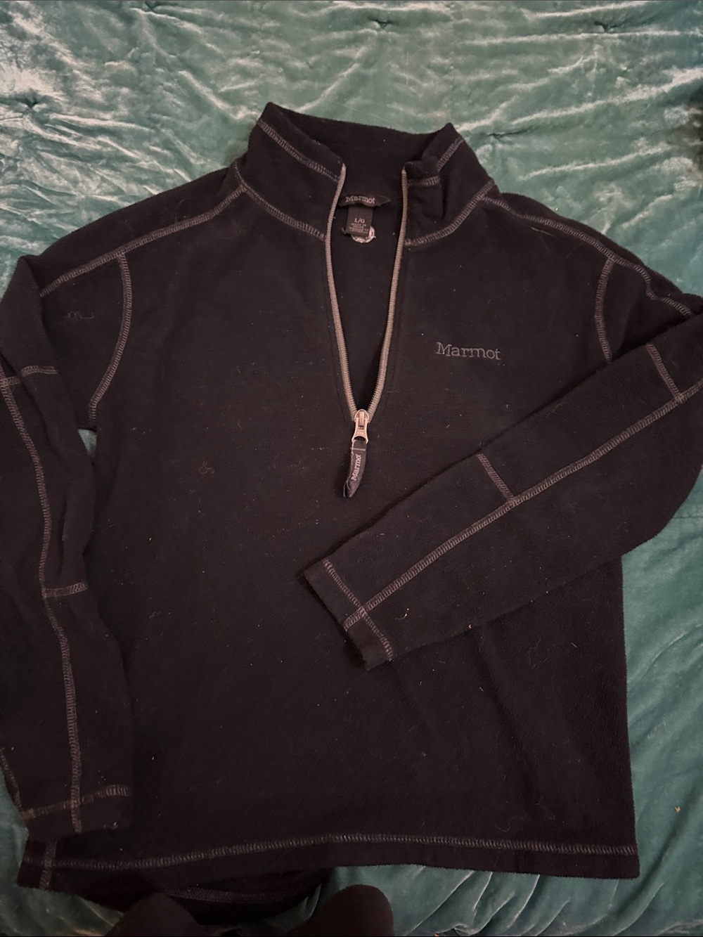 Marmot Kid’s Black Quarter-Zip Fleece Pullover